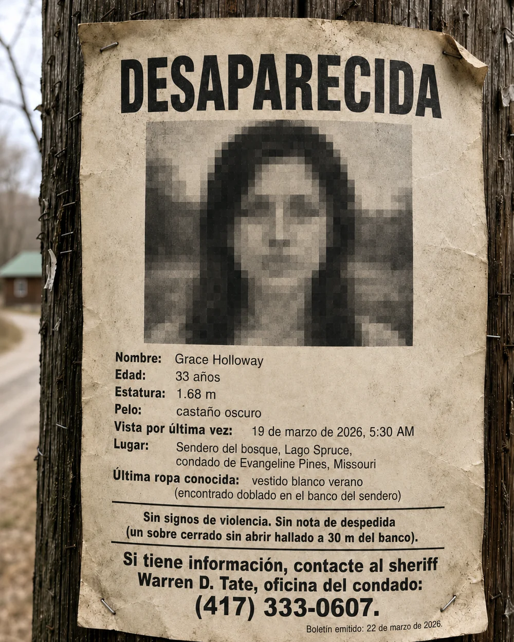 Boletín de búsqueda de Grace Holloway